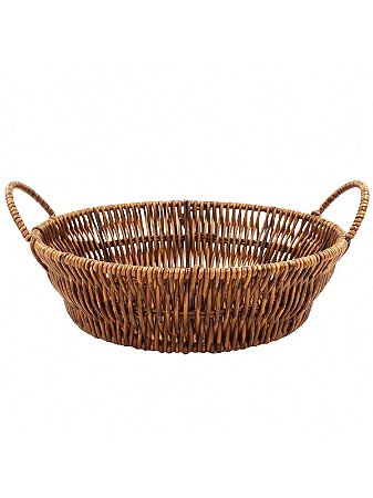Cesto de pão ou Fruteira Redondo Trançada C/ Alça 25cm