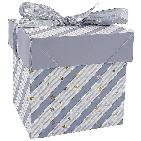 Caixa Para Presente Estrela Com Laço 22x22cm em Papel