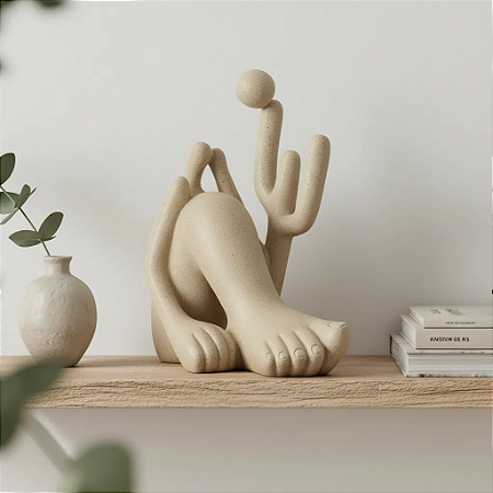 Escultura Decorativa Abaporu em Poliresina Areia 18cm