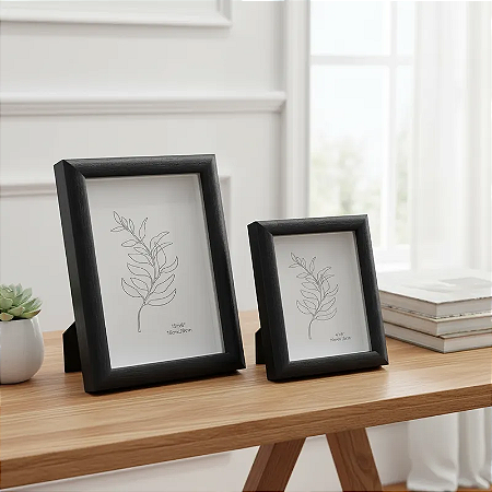 Kit 2 Porta Retratos Decorativos Fotos 10x15 15x20cm Caixa
