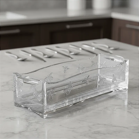Porta Talheres em Cristal Borboleta 8,9x6cm