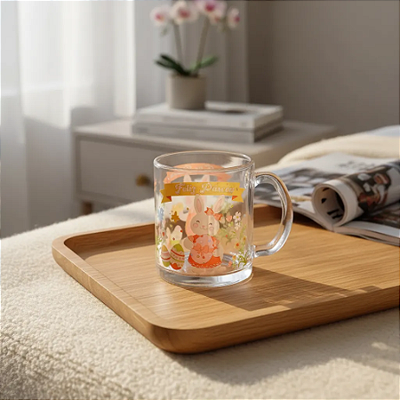 Caneca de Vidro Páscoa 320ml – Lembrança e Presente