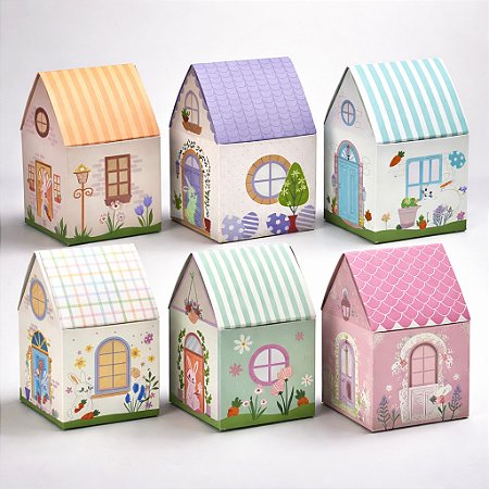 Kit 6 Caixa de Doce Feliz Páscoa Bombom Trufa Ovos Presente