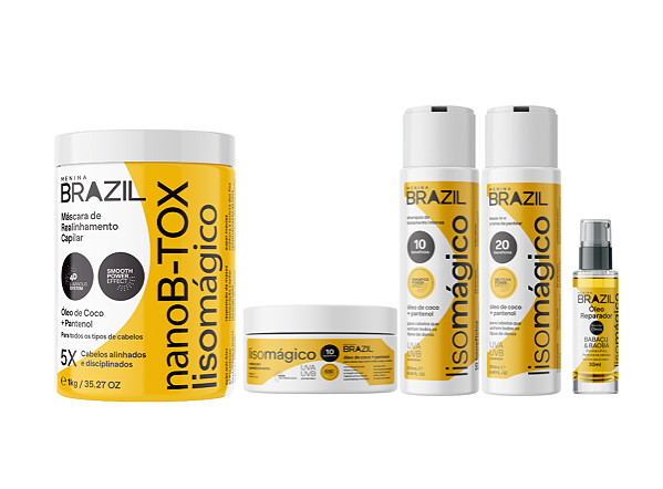 COMBO LISO MÁGICO | KIT HOME CARE TRATAMENTO INTENSIVO + MÁSCARA DE REALINHAMENTO CAPILAR + REPARADOR DE PONTAS LISO MAGICO