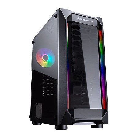 GABINETE COUGAR MX410-T RGB VIDRO 1 FAN TRASEIRO