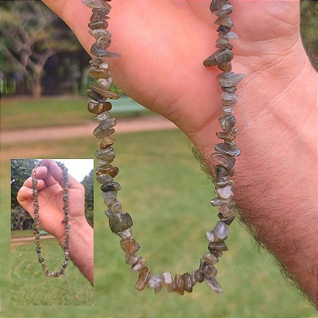 Choker Labradorita-Despertar dos dons naturais-autoconhecimento-Poder