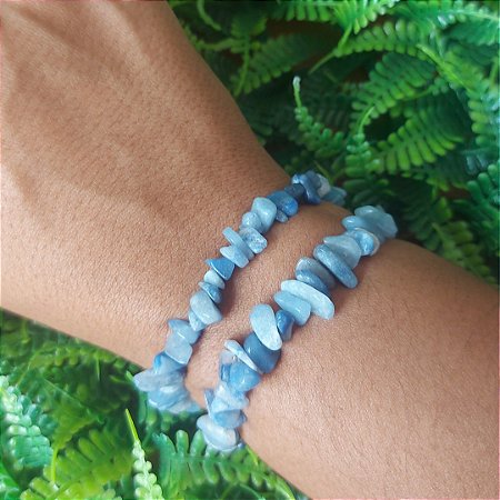 Pulseira de Quartzo Azul-Sabedoria-Calma-Tranquilidade