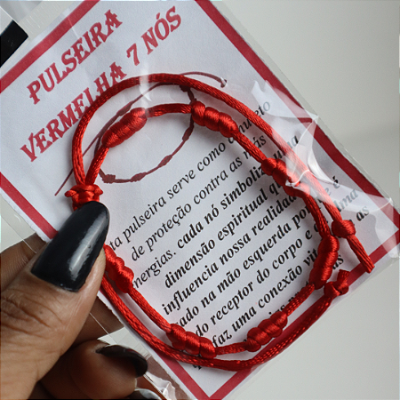Pulseira Vermelha 7 Nós Cabala