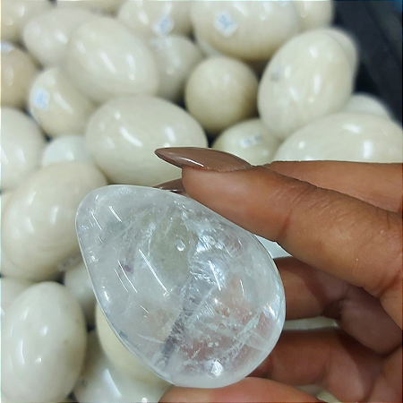 Yonni  Egg  Quartzo Incolor- Suporte de Energético - Iluminação- Clareza