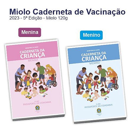 Miolo Caderneta de Vacinação 2023 - 5ª Edição - Miolo 120g