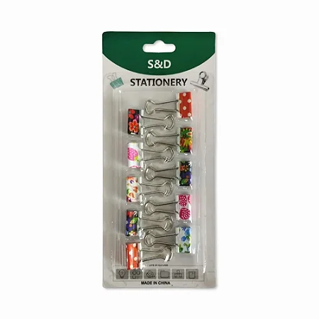 Kit 10 Mini Binder Clips 19mm Estampa Diversas
