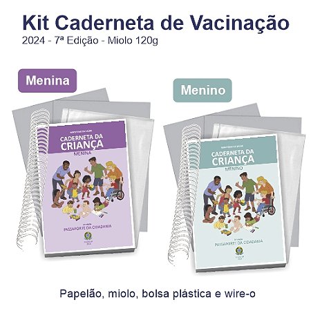 Kit Caderneta de Vacinação 2024 - 7ª Edição - Miolo 120g