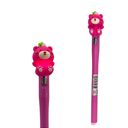 Caneta que Acende Led Ursinho - Pink