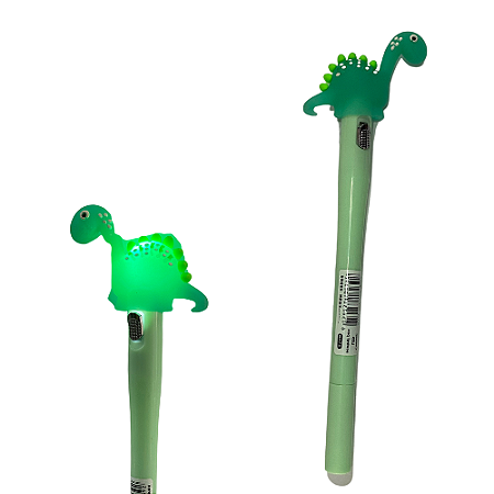 Caneta que Acende Led Dinossauro - Verde Bêbe