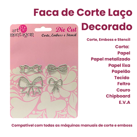 Faca de Corte Laço Decorado - Art & Montagem