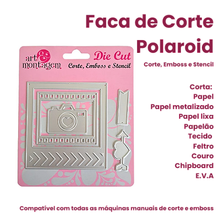 Faca de Corte Câmera Fotográfica - Moldura Polaroid - Art & Montagem