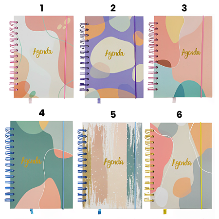 Agenda Permanente Abstrata 19x13,5cm em Papel Interponte
