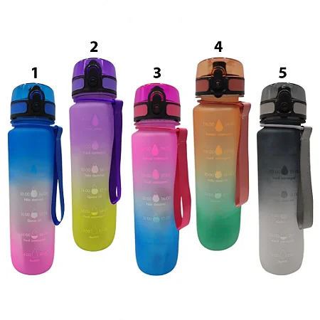 Garrafa Plástica Degradê 1000ml