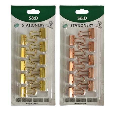Kit 10 Mini Binder Clips 19mm