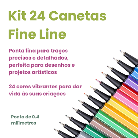 Caneta Fine Line 0.5 mm - 24 Cores
