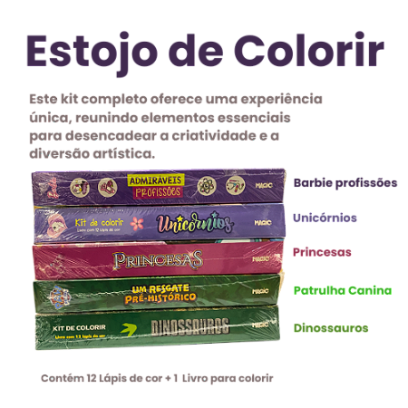 Kit Livro para Colorir com 12 Lápis
