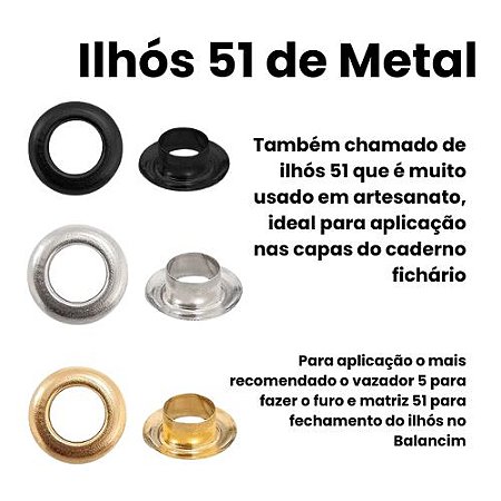 Pct c/ 20 Ilhós 51 de Metal