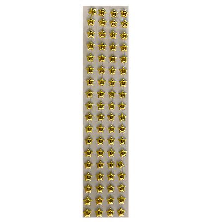 Cartela c/ 72 Estrelas Adesivas Douradas 10mm
