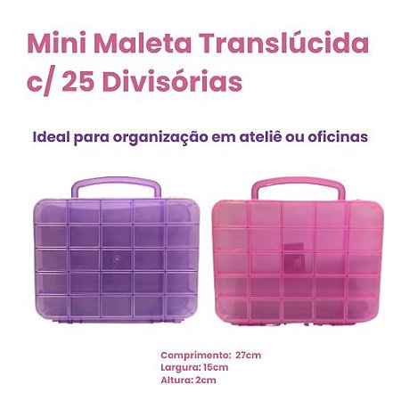 Mini Maleta Plástica Translúcida c/ 25 Divisórias
