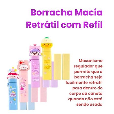 Borracha Retrátil com Refil - Push and pull the eraser