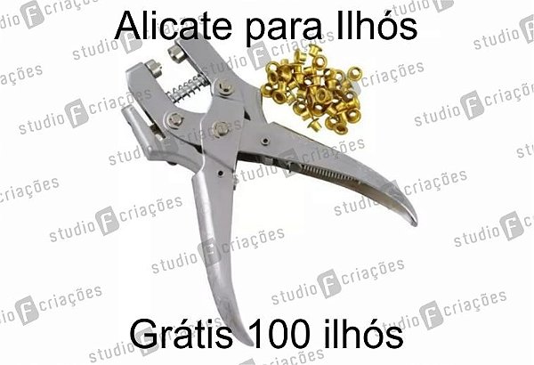 Alicate aplicador de Ilhós - BRINDE 100 Ilhós