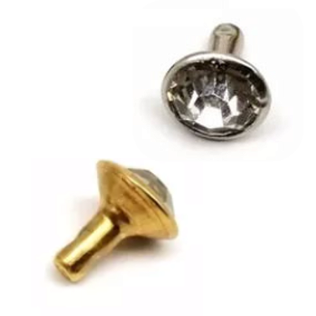 Pacote c/ 10 Rebite n° 1 Strass Cabeça Dupla