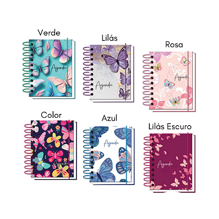 Agenda Permanente Borboleta Novas 19x13,5cm em Papel Interponte