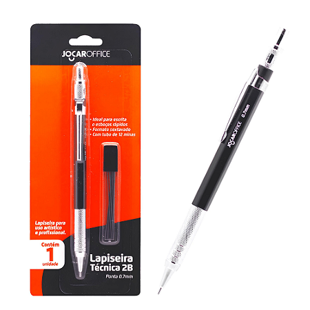 Lapiseira Técnica 2B 0,7MM c/ 12 Grafites - Jocar Office