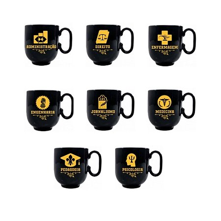 Caneca Profissões 350ml - Preta