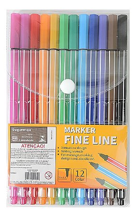 Caneta Fine Line 0.4 mm - 12 Cores