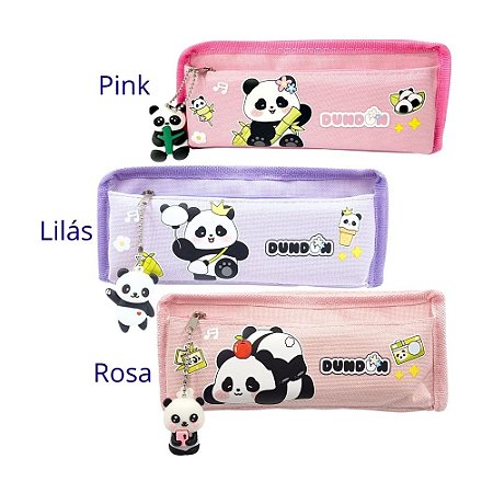 Estojo Panda Dundun 2 Compartimentos - Poliéster