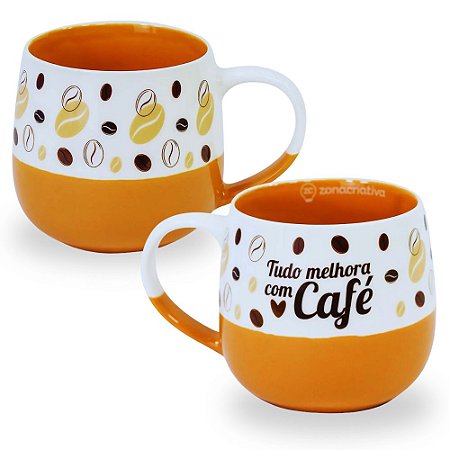 Caneca Maggie Café 400ml em Cerâmica - Zona Criativa