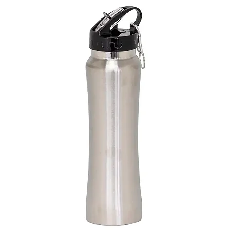 Garrafa com Canudo 750ml em Aço Inox