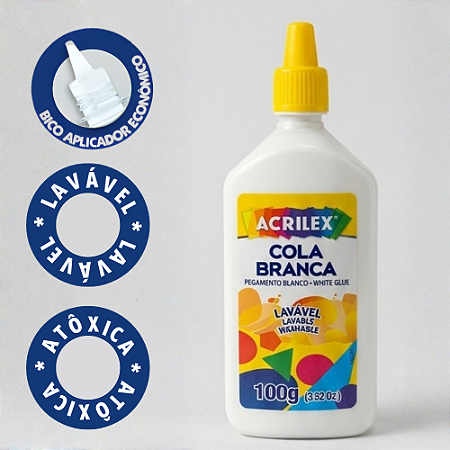 Cola Branca Lavável Acrilex - 100g - Ref 02810