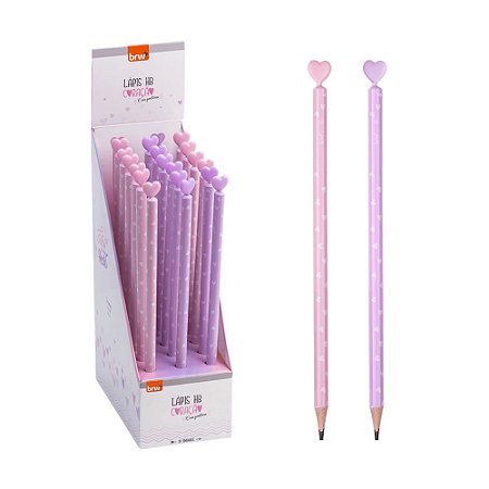 Lápis HB com Ponteira Coração (Resina)