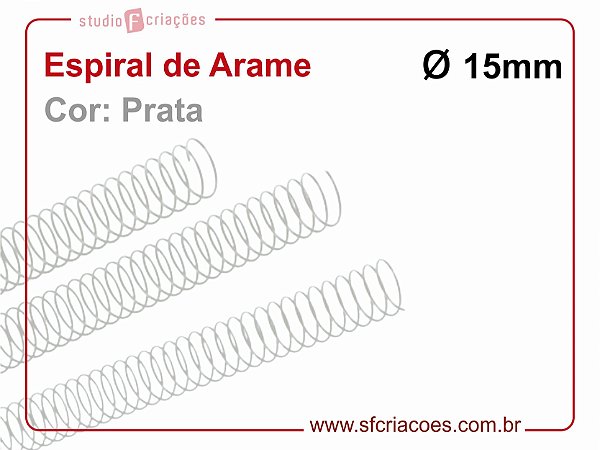 Espiral de Arame 15mm - Prata - 10 unidades
