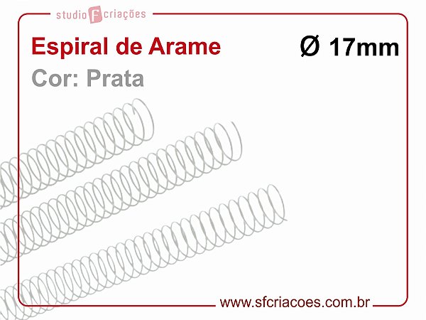 Espiral de Arame 17mm - Prata - 10 unidades