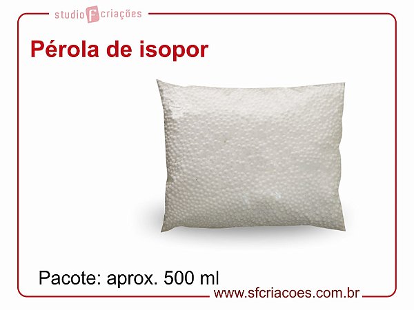 01 pct c/ 500ml de Perola de isopor (para bolinha de natal e artesanatos em geral)