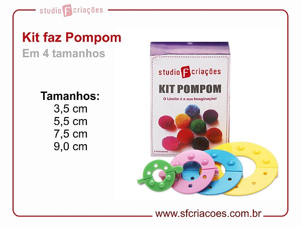 Kit Faz Pompom 4 tamanhos