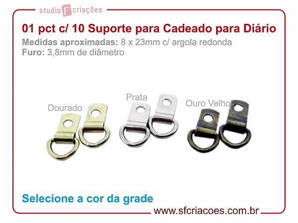 Pct c/ 10 suporte para fecho de cadeado