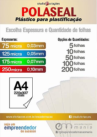 Kit Plastificação Plastificadora A4 Aurora LM4205H 220v