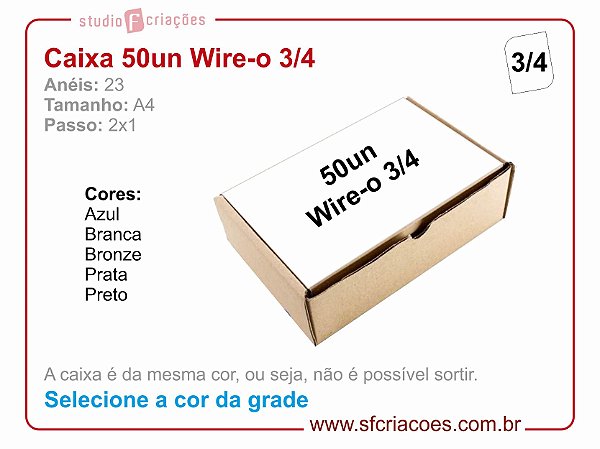 Caixa de Wire-o Passo 2: 1 - 3/4 - Selecione a cor na grade