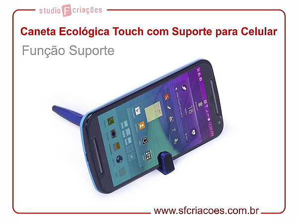 Caneta Ecologica Touch com Suporte para Celular