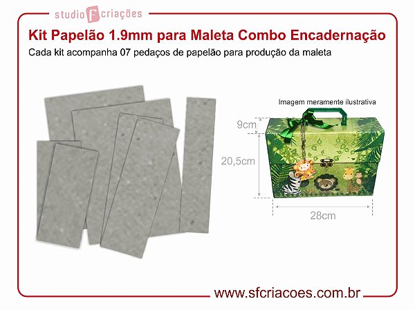 Kit Papelão 1.9mm para Maleta 28x20,5x9cm (Combo Encadernação)
