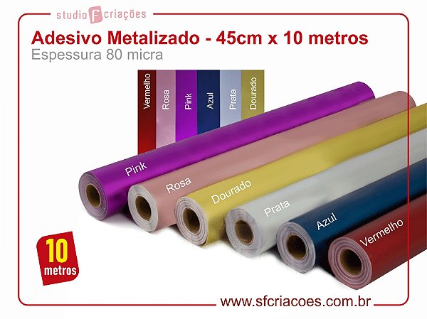 Adesivo Metalizado - 45cm x 10 metros